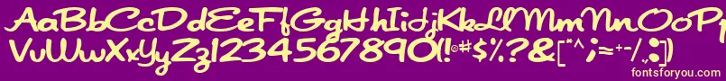 Japanscript911Regular Font – Yellow Fonts on Purple Background