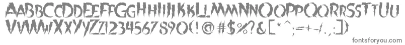 TuzosVolt-fontti – harmaat kirjasimet valkoisella taustalla