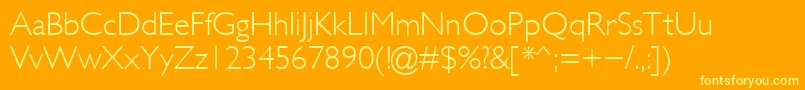 Glsl-Schriftart – Gelbe Schriften auf orangefarbenem Hintergrund