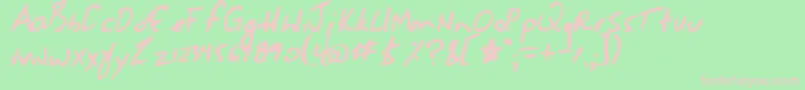 Jessescr Font – Pink Fonts on Green Background