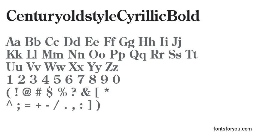 Шрифт CenturyoldstyleCyrillicBold – алфавит, цифры, специальные символы