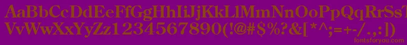 CenturyoldstyleCyrillicBold-Schriftart – Braune Schriften auf violettem Hintergrund