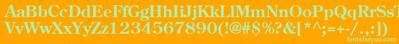 CenturyoldstyleCyrillicBold Font – Green Fonts on Orange Background