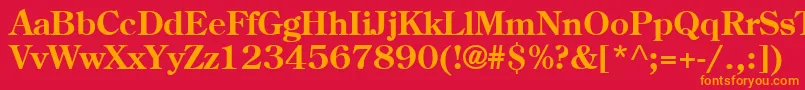 フォントCenturyoldstyleCyrillicBold – 赤い背景にオレンジの文字