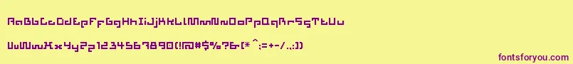 Aztech Font – Purple Fonts on Yellow Background