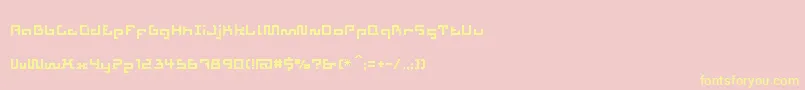 Aztech Font – Yellow Fonts on Pink Background