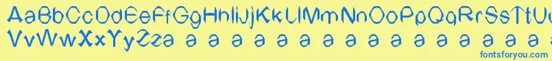 TvArial Font – Blue Fonts on Yellow Background