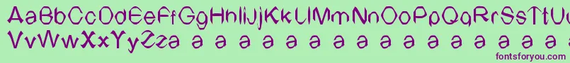 TvArial Font – Purple Fonts on Green Background