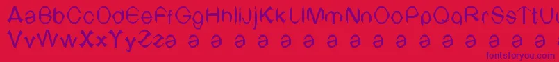 TvArial Font – Purple Fonts on Red Background