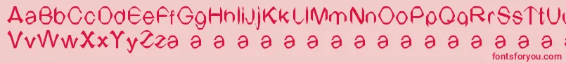 フォントTvArial – ピンクの背景に赤い文字