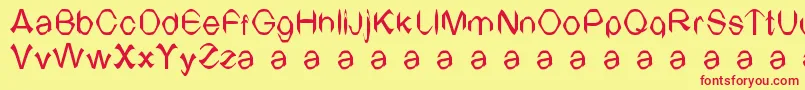 TvArial Font – Red Fonts on Yellow Background