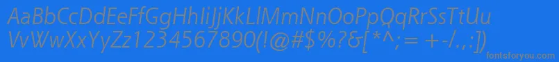 Шрифт QueSsiItalic – серые шрифты на синем фоне