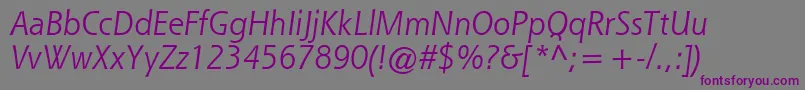 Шрифт QueSsiItalic – фиолетовые шрифты на сером фоне