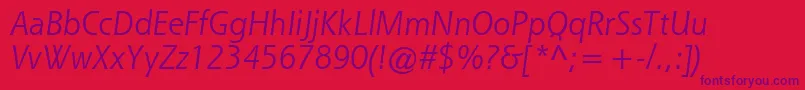 QueSsiItalic Font – Purple Fonts on Red Background