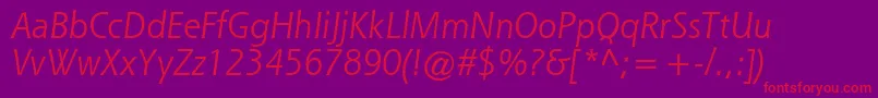 QueSsiItalic Font – Red Fonts on Purple Background