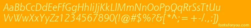 QueSsiItalic Font – Yellow Fonts on Orange Background
