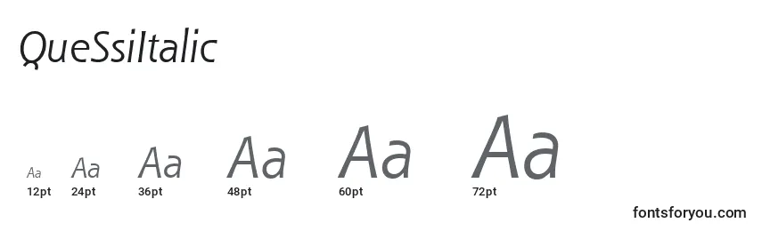 QueSsiItalic Font Sizes