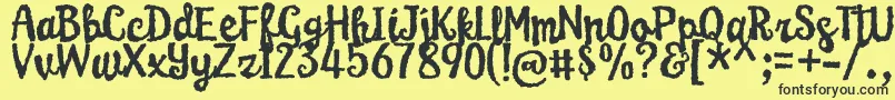 KarameliaDemo Font – Black Fonts on Yellow Background