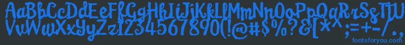 KarameliaDemo Font – Blue Fonts on Black Background