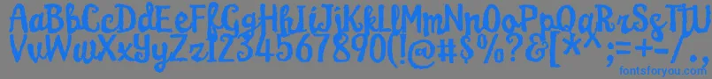 KarameliaDemo Font – Blue Fonts on Gray Background