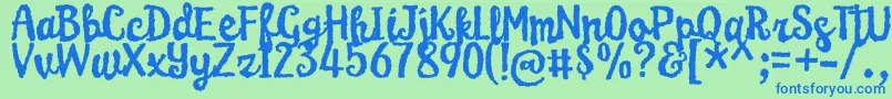 KarameliaDemo Font – Blue Fonts on Green Background