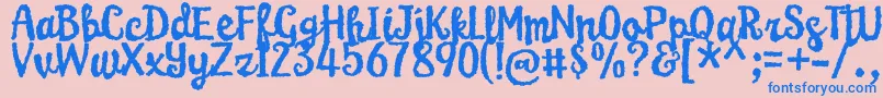 KarameliaDemo Font – Blue Fonts on Pink Background