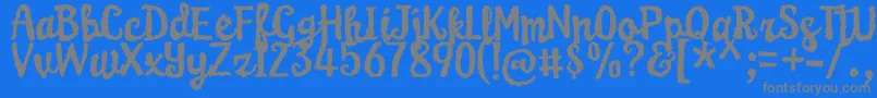 KarameliaDemo Font – Gray Fonts on Blue Background