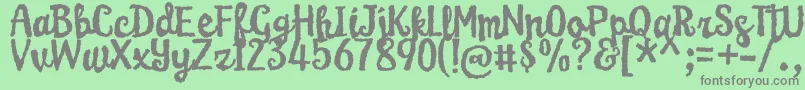 KarameliaDemo Font – Gray Fonts on Green Background