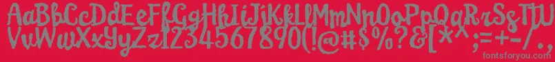 KarameliaDemo Font – Gray Fonts on Red Background
