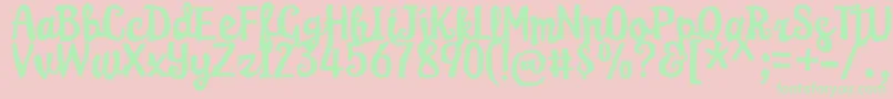 KarameliaDemo Font – Green Fonts on Pink Background