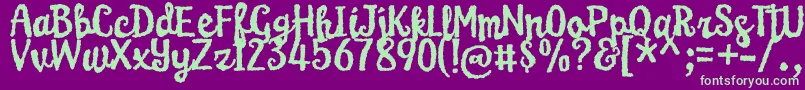 KarameliaDemo Font – Green Fonts on Purple Background