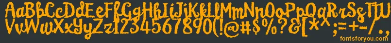 KarameliaDemo Font – Orange Fonts on Black Background