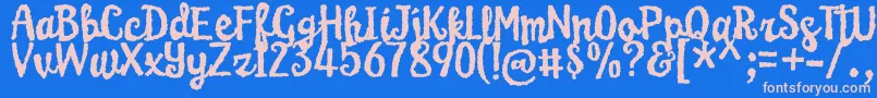 KarameliaDemo Font – Pink Fonts on Blue Background