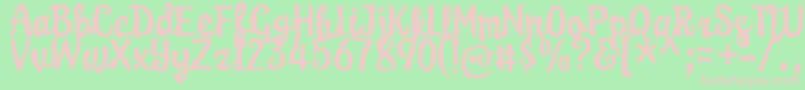 KarameliaDemo Font – Pink Fonts on Green Background