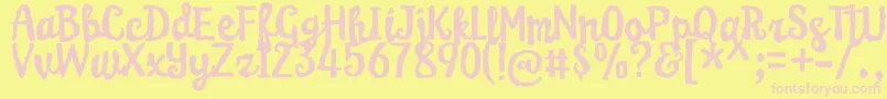 KarameliaDemo Font – Pink Fonts on Yellow Background