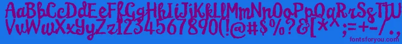 KarameliaDemo Font – Purple Fonts on Blue Background