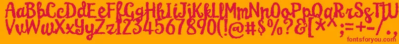 KarameliaDemo Font – Red Fonts on Orange Background