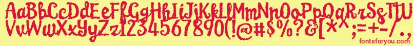 KarameliaDemo Font – Red Fonts on Yellow Background