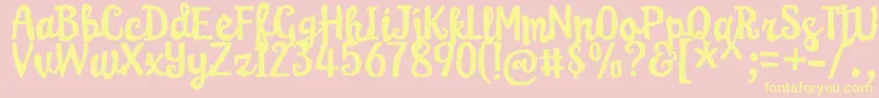 KarameliaDemo Font – Yellow Fonts on Pink Background