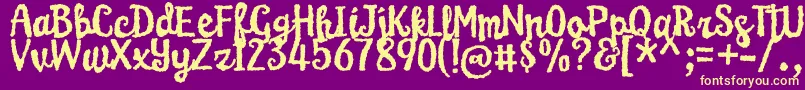 KarameliaDemo Font – Yellow Fonts on Purple Background