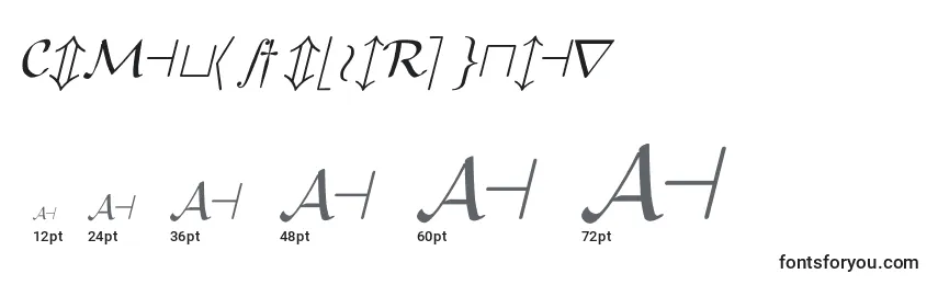 Größen der Schriftart CmMathsymbolRegular