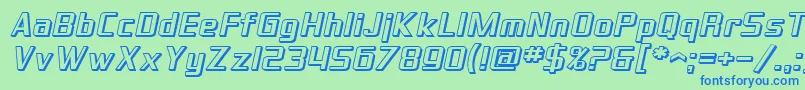 SfTheraminGothicShadedOblique Font – Blue Fonts on Green Background