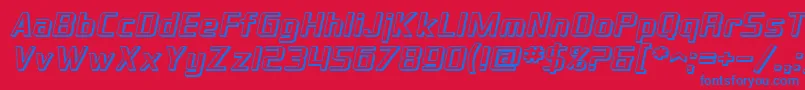 SfTheraminGothicShadedOblique Font – Blue Fonts on Red Background