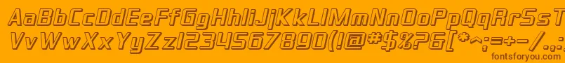 SfTheraminGothicShadedOblique Font – Brown Fonts on Orange Background