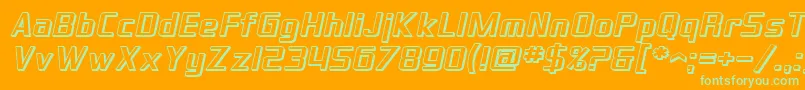 SfTheraminGothicShadedOblique Font – Green Fonts on Orange Background