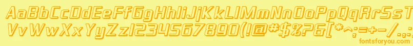 SfTheraminGothicShadedOblique Font – Orange Fonts on Yellow Background
