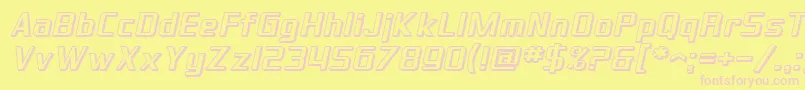 SfTheraminGothicShadedOblique Font – Pink Fonts on Yellow Background