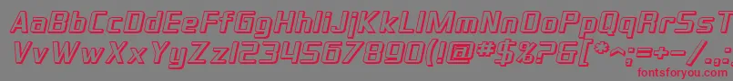 SfTheraminGothicShadedOblique Font – Red Fonts on Gray Background