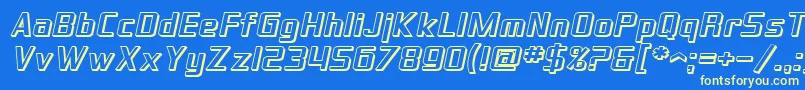 SfTheraminGothicShadedOblique Font – Yellow Fonts on Blue Background