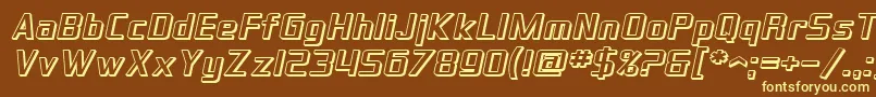 SfTheraminGothicShadedOblique Font – Yellow Fonts on Brown Background